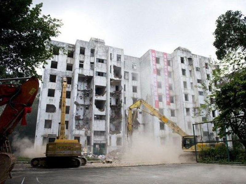 使用海沙的建筑物，墻體受損嚴重